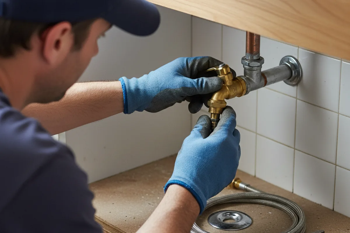 Shutoff valve and fitting work during Faucet and Fixture Repair in Andover